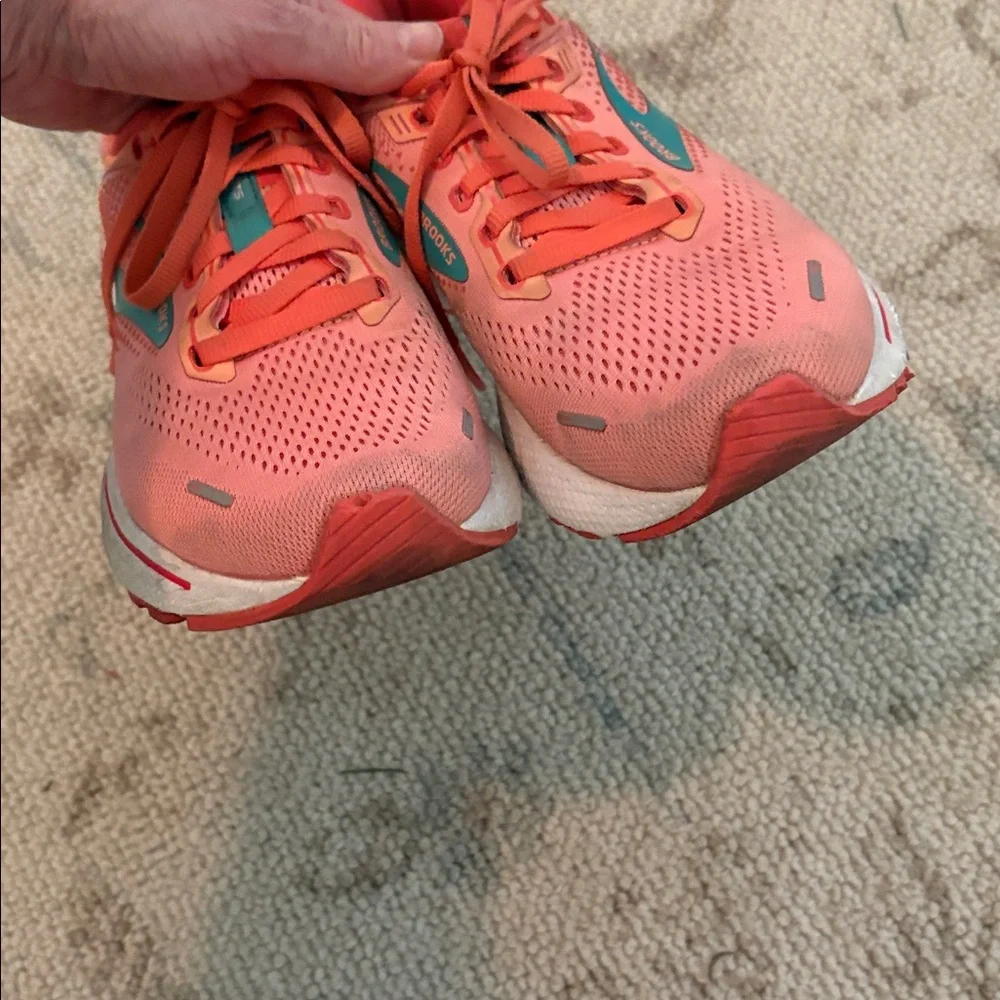 Brooks Women's Coral and Teal Athletic Shoes - Picture 2 of 10